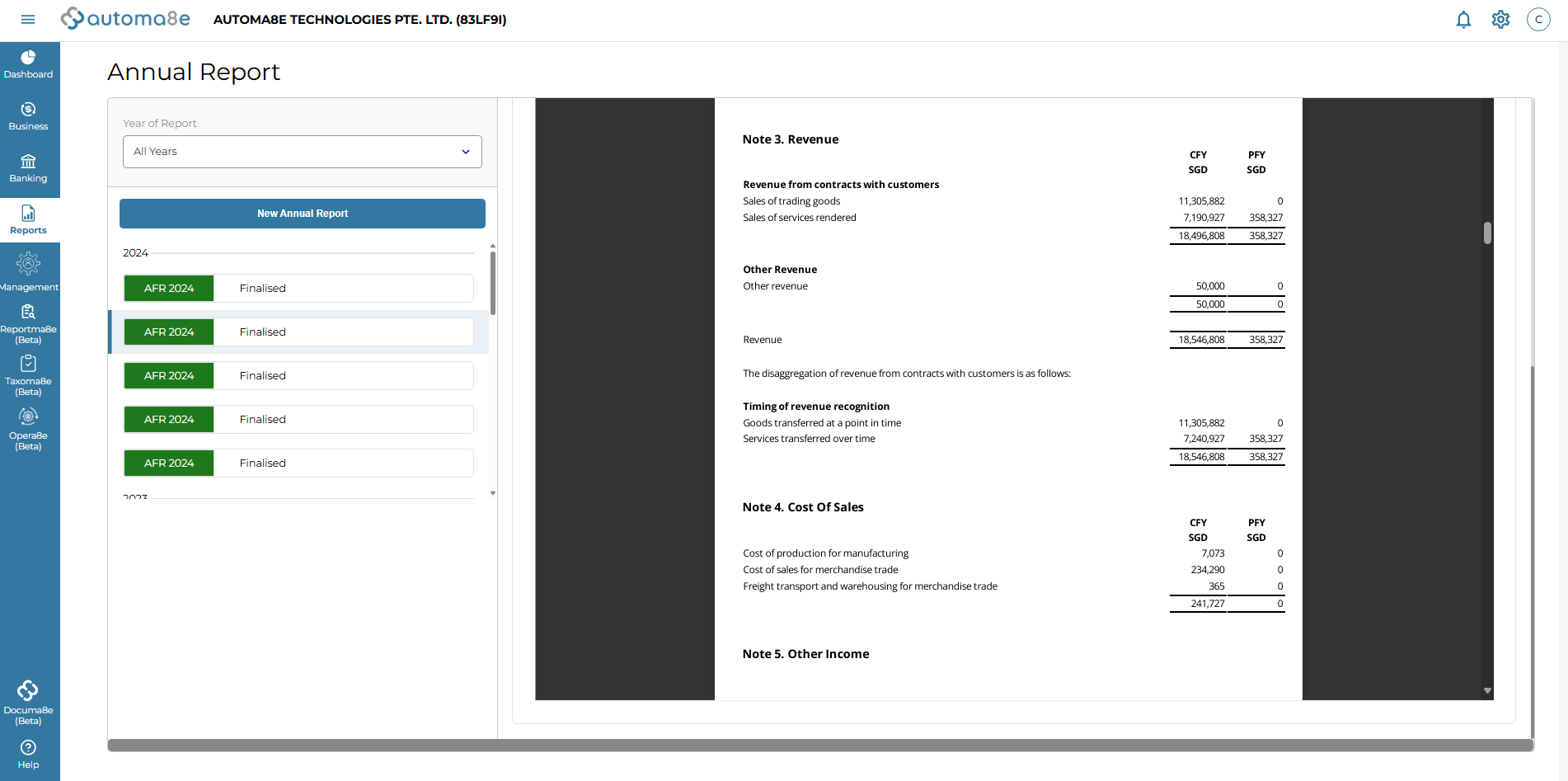 Full Disclosure Notes Generated to Support the Financial Statements